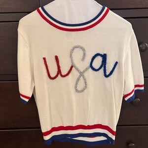 QUEEN OF SPARKLES White USA sweater top